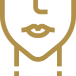 Icon image of a face with lips and nose for laser hair removal.